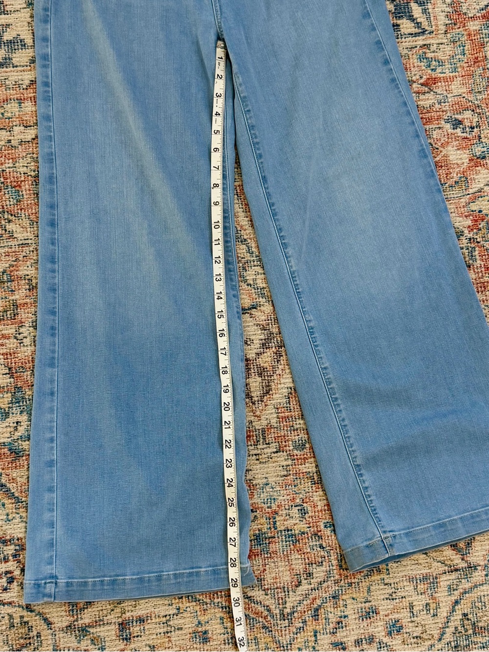 PAIGE Genesee Wide Leg Jeans 29 Ethel Light Wash High Rise Stretch Denim - Picture 14 of 14